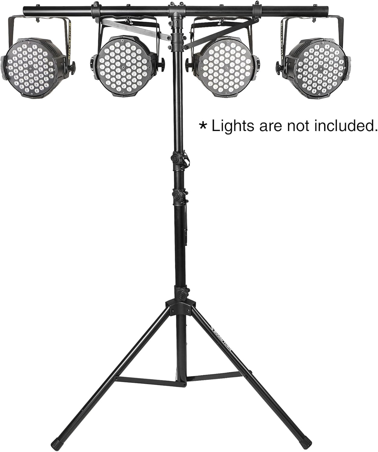 Sound Town 2-Pack DJ Lighting Stand, Height Adjustable, 9 ft Tall, with T-Bar and Tripod Base (STLS-T09-PAIR)