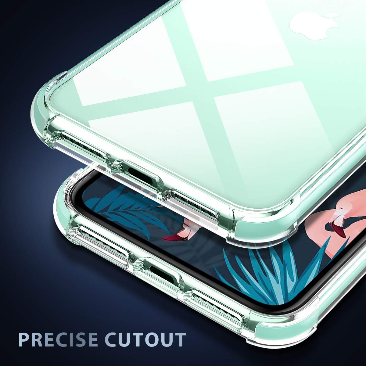 MILPROX iPhone 11 Case, Crystal Clear Thin Slim Shell Anti-Yellow Anti-Slippery Shockproof Protective Bumper Cover Case for iPhone 11 6.1 Inch (2019)-Green Mint