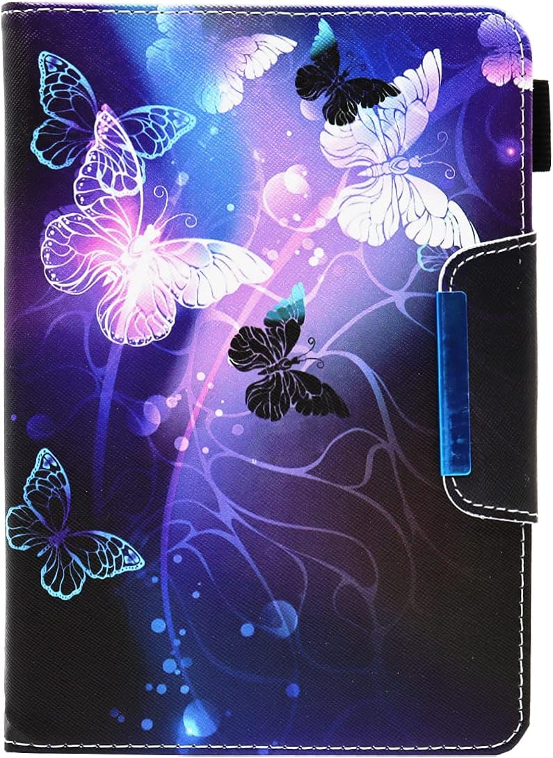 Nannxiebky Universal 10 10.1 Inch Android Tablet Case, Universal Tablet Case Cover for 10 10.1 Inch Tablet, Multi-Angle Viewing Stand Case for 9.5-10.5 Inch Tablet, Purple Butterfly