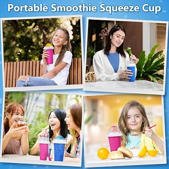 Paydaan Pack of 2 Magic slushie cup, instant Frozen Slushy cup Drink Maker, Double-Layer Reusable slushie maker, Perfect for Homemade Slushies, Frozen Drinks & Summer Treats