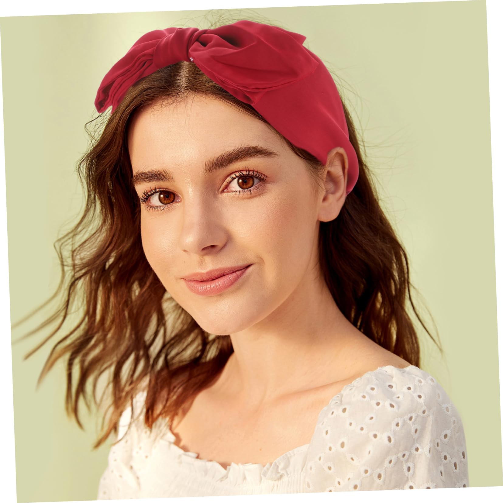 FRCOLOR 8 Piezas diadema con lazo diademas de lazo de navidad diadema versátil lazos rojos chica coleteros scrunchies Decoración del cabello de las mujeres. diademas anchas tela