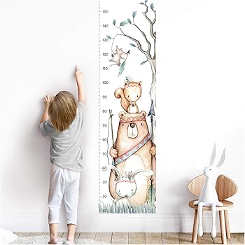 Little Deco Wandaufkleber Kinderzimmer Junge Madchen Messlatte 150cm Bar Hase Eichhornchen Tiere Wandtattoo Kinder Wandsticker Aufkleber Dekoration Dl457 Amazon De Kuche Haushalt