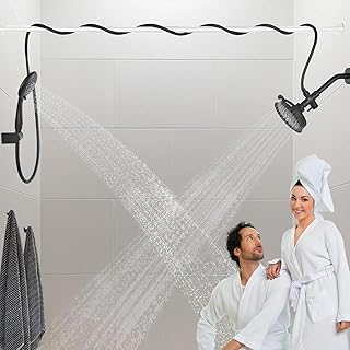 Dual Shower Head for Couples with 5 Spray Modes High Pressure Double Tandem Shower