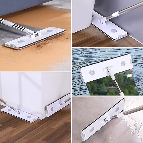 Miniatura 6 de MOPALL Trapeador y cubo con juego de escurridor, trapeador plano grande de 16 pulgadas y sistema de cubo estrecho, trapeador de piso de madera dura