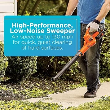 BLACK+DECKER 40V Max Cordless Sweeper & String Trimmer, Battery & Charger Included (LCC340C)