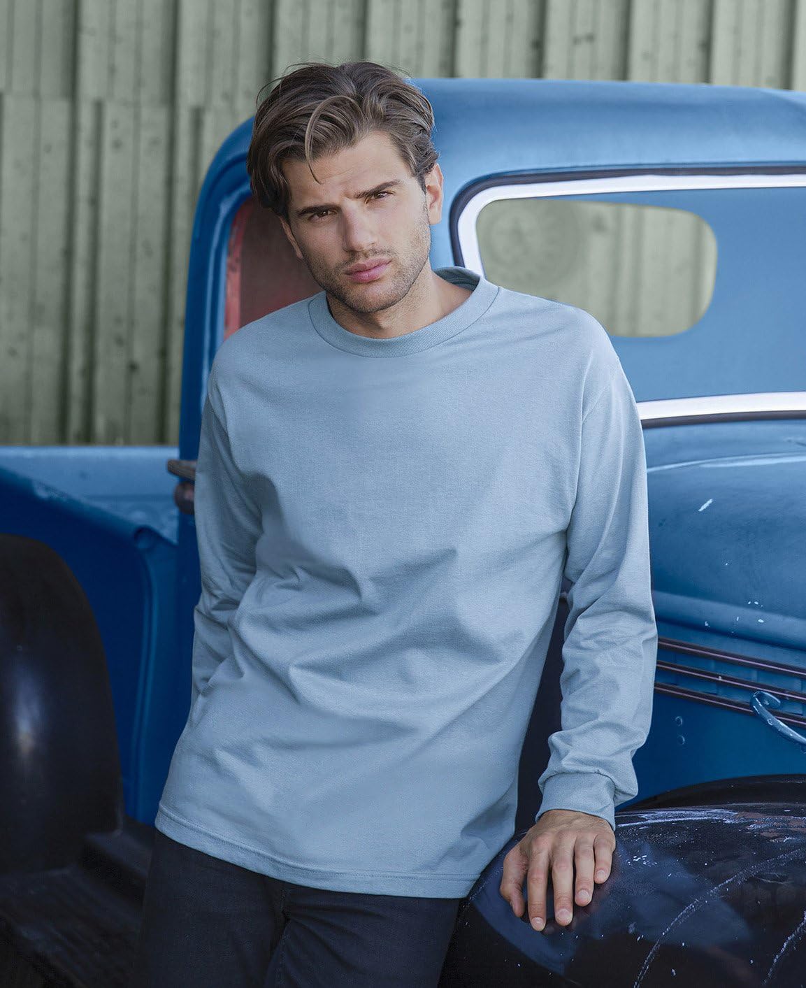 Alstyle Apparel AAA Men's Classic Cotton Long Sleeve T-shirt, Black, XL - Image 5