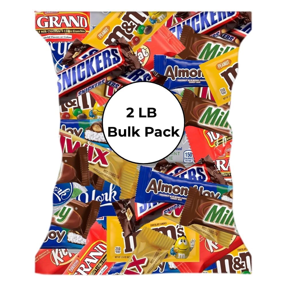 CandyKrave Assorted Chocolate Candy Variety Pack - 2 lbs Fun Size Chocolate Assortment - Individually Wrapped Bulk Chocolate Candy Mix - Delicious Sweets for Kids, Adults, Pantry, Office & Birthdays