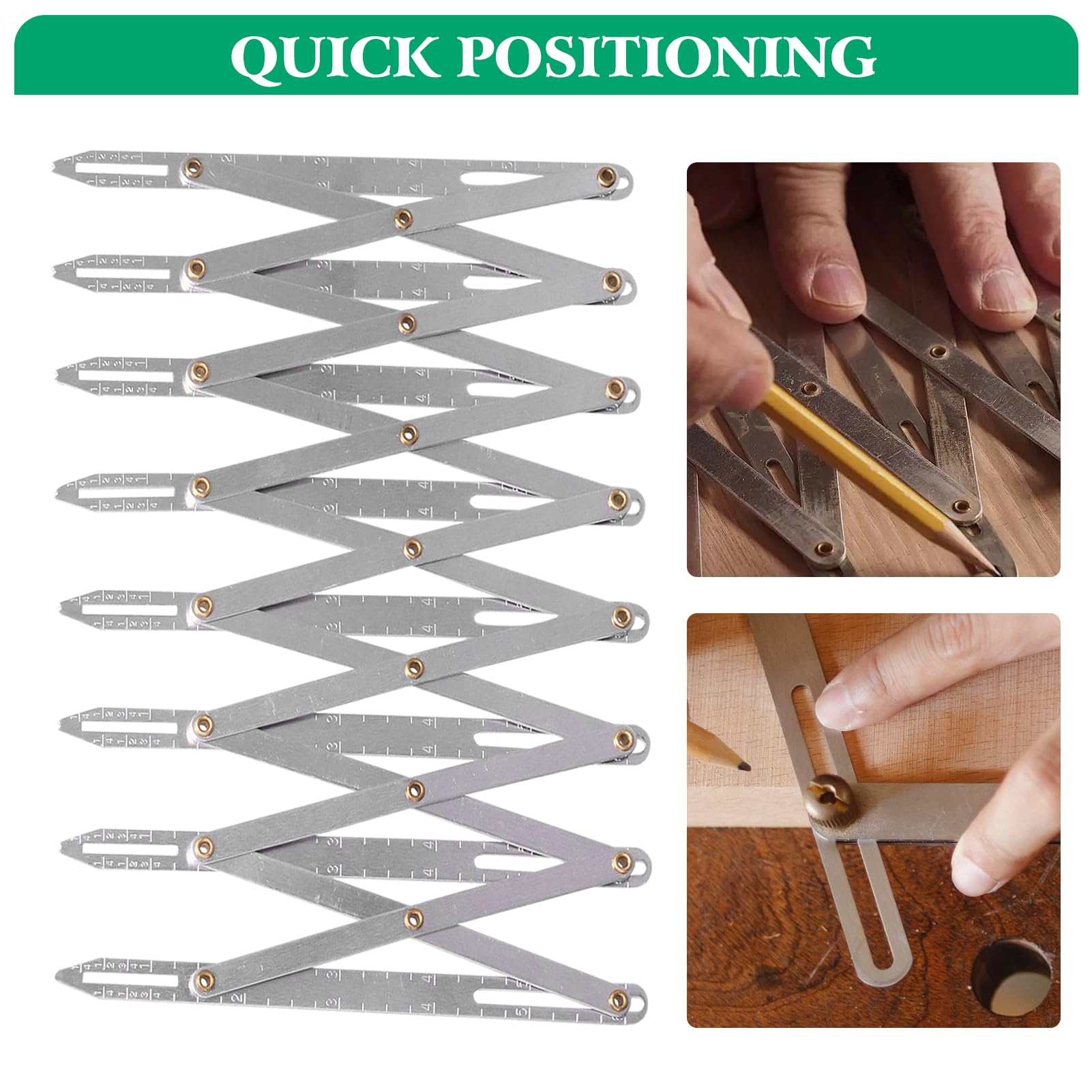 Jauge Couture Aluminium Réglable - Mesure Équidistante, Pose Boutons, Ourlets, Plis