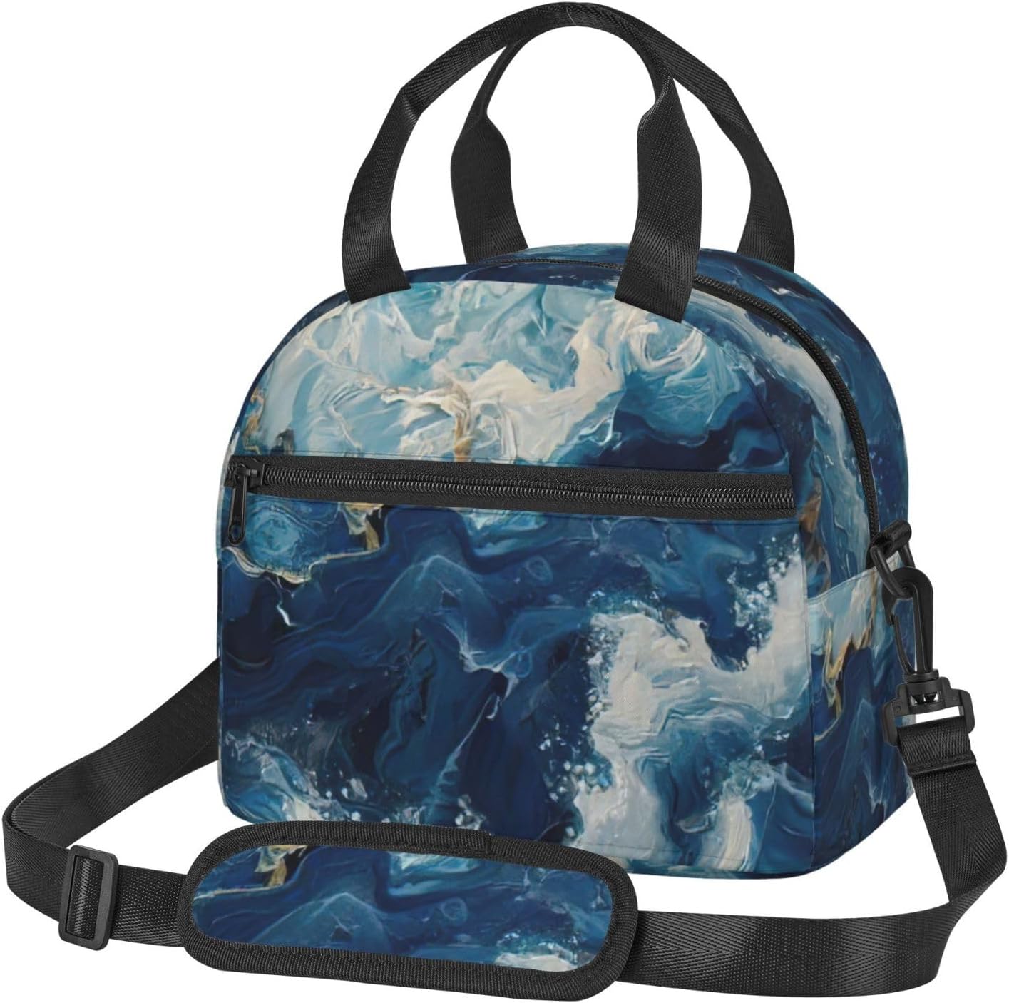 WITHIN THE TIDES Print Reusable Lunch Bag Insulated Lunch Boxes for Office Work Picnic Tote Bag Adjustable