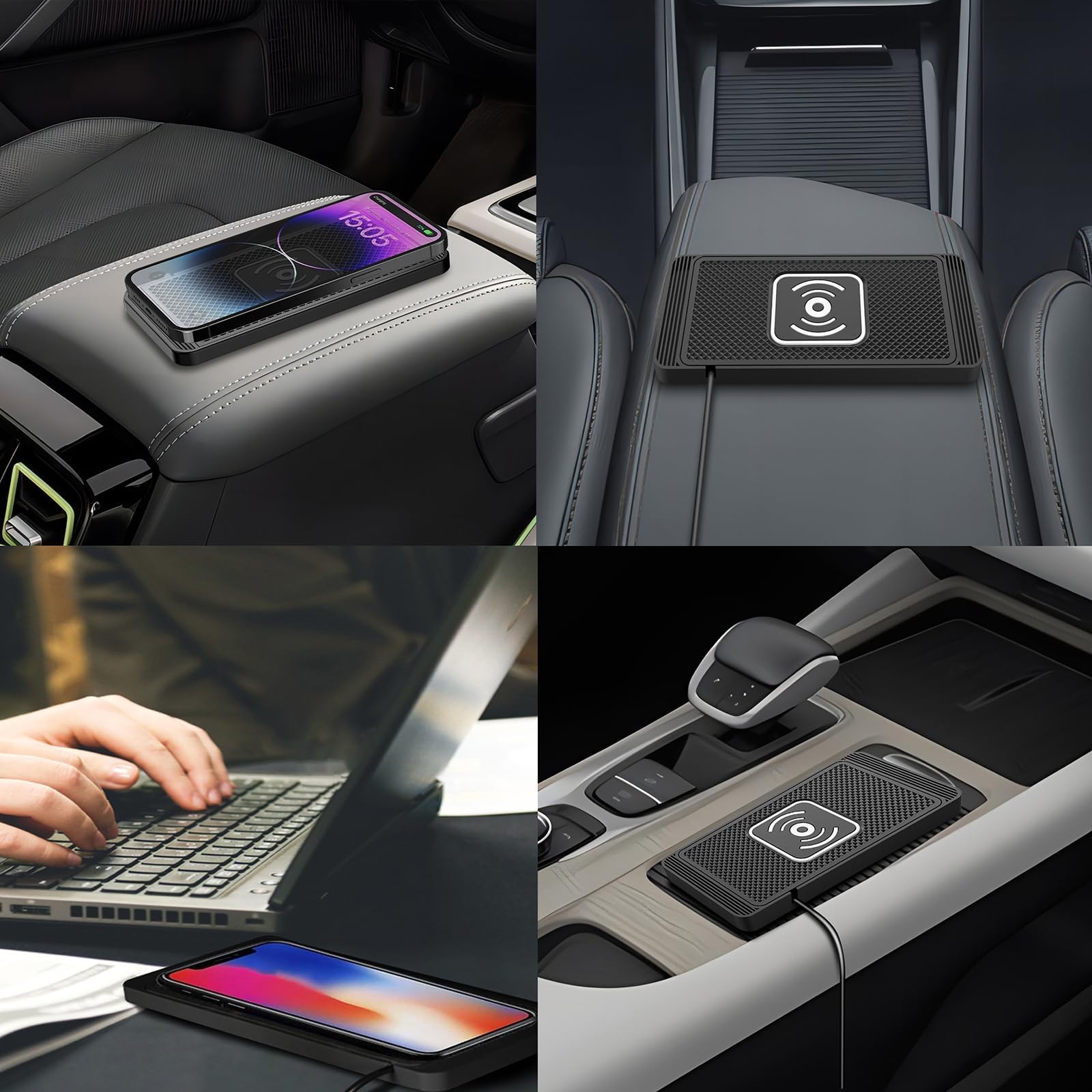 Mata ładująca do deski rozdzielczej samochodu do Lexus LC 2018-2026, antypoślizgowa podstawa telefonu na desce rozdzielczej lub przytłaczanej konsoli środkowej, B 15w Type-c Interface
