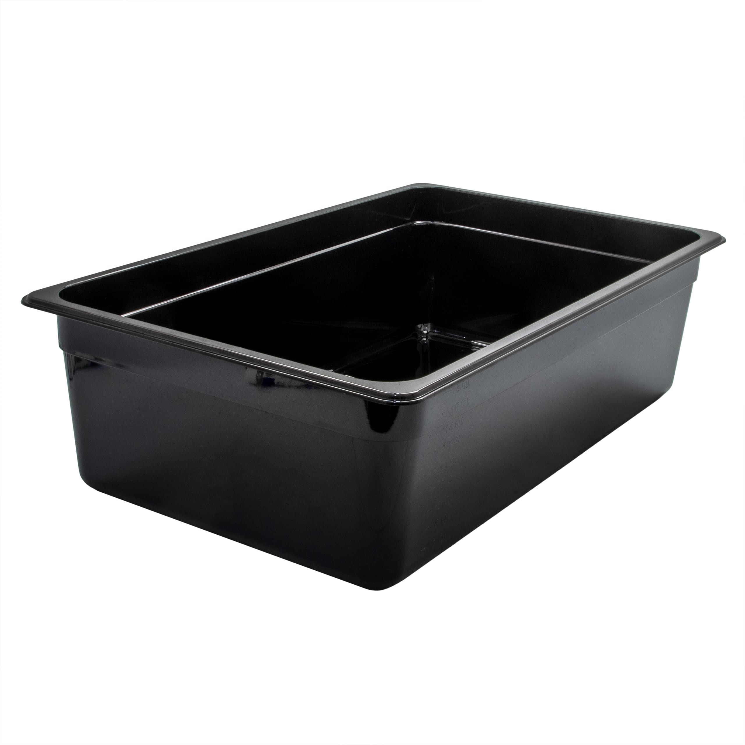 Set di 6 contenitori GN 1/1 Gastronorm GN 21 litri di profondità 150 mm plastica nera