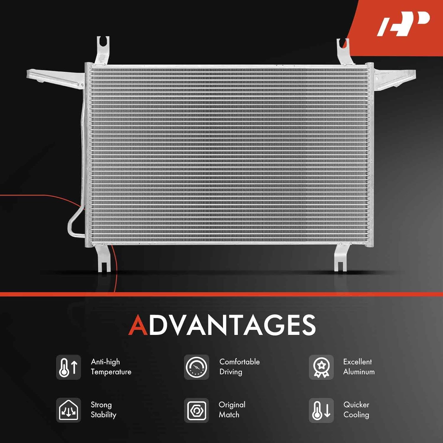 A-Premium Air Conditioning A/C Condenser Compatible with Ford F-150 Bronco 1994-1996, F-250 F-350 1994-1997, F-250 HD 1997, Replace# 4531, F4TZ19712B