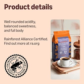 by Amazon Colombian Roast and Ground Coffee, Single Origin, Medium Roast, 1.36Kg (6 Packs of 227g), Rainforest Alliance Certified