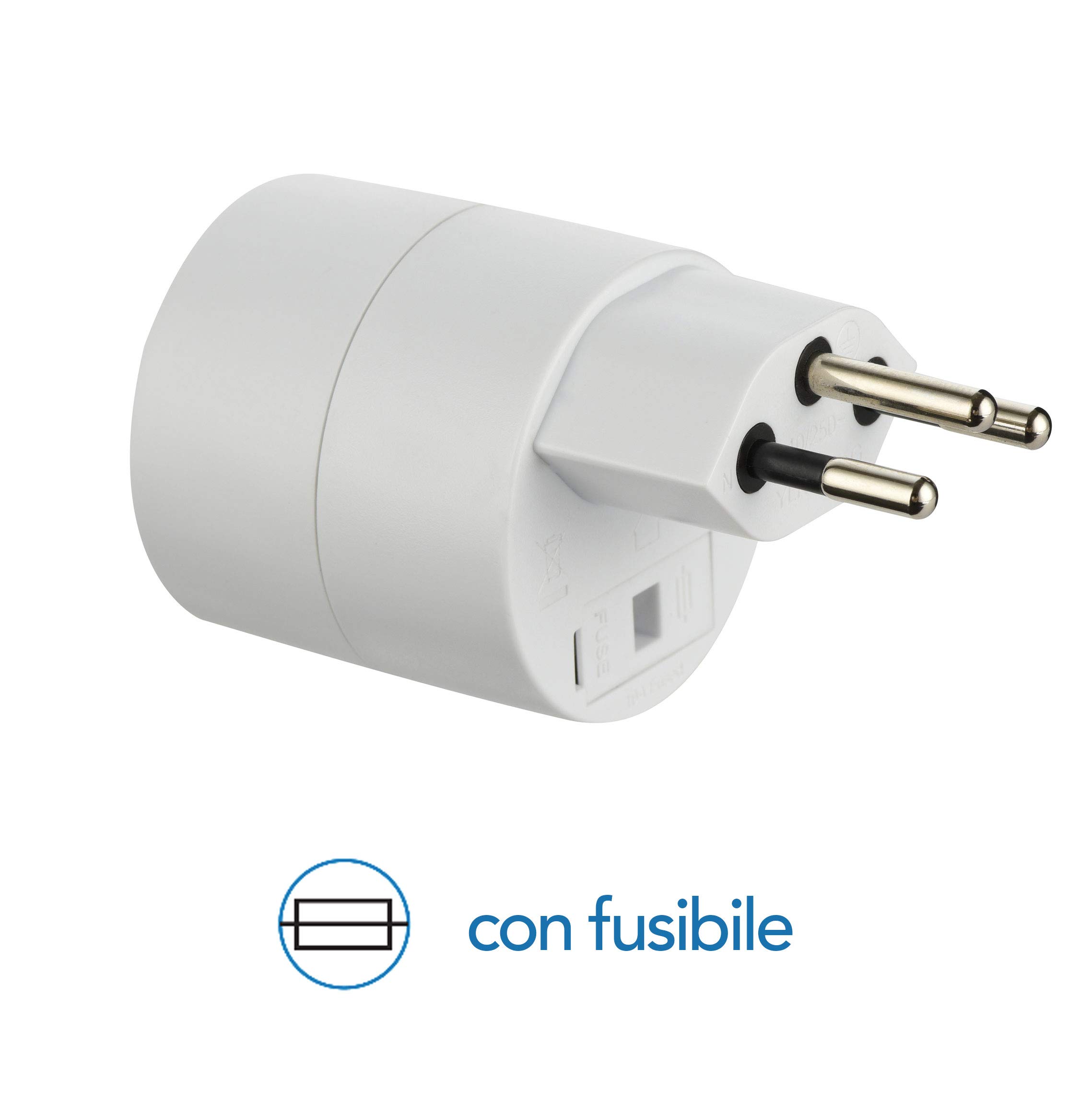 Electraline 70040 Reiseadapter (Schuko) 2 Europa in die 3 Pins Schweiz, weiß
