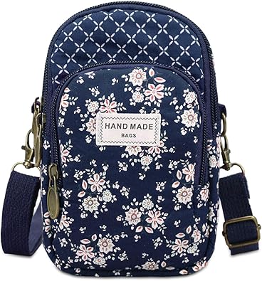 WITERY Small Crossbody Bags for Women - Cute Floral Crossbody Purse Cloth Pouch Mini Cell Phone Purse Wallet