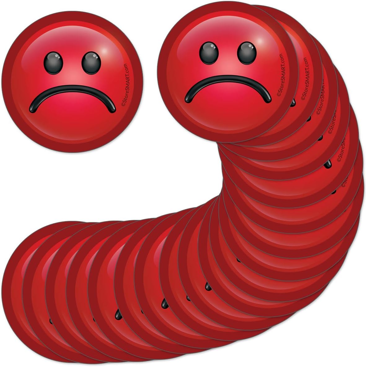 StoreSMART - 2" Mood Magnets for Status Visualization - Green Smiley -50-Pack - FACE2-GR-50