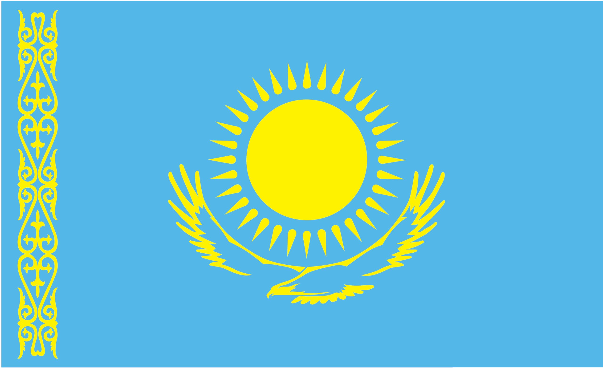 Drapeau du Kazakhstan 90x60 cm en tissu de navire ultra résistant pour mât