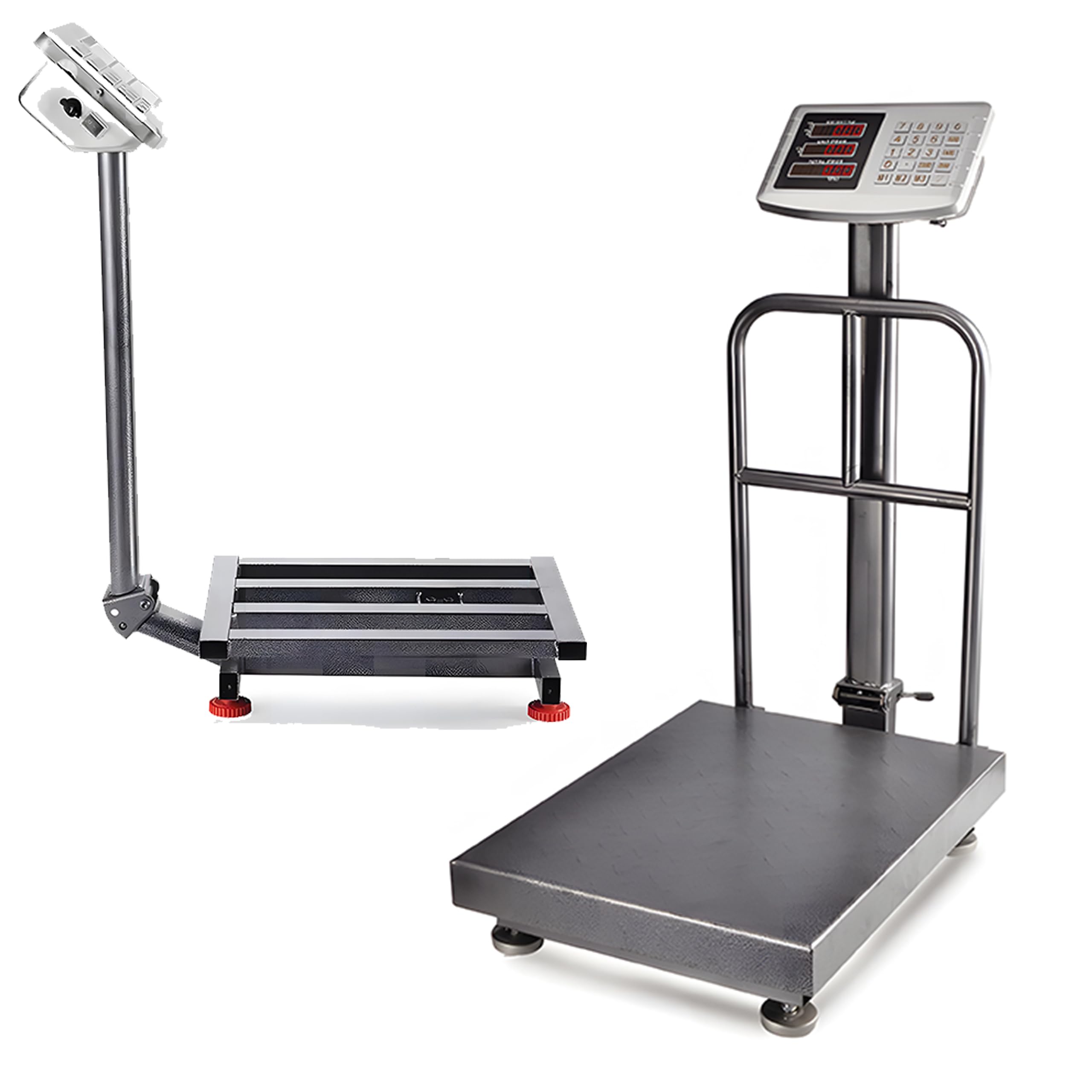 Bilancia a Piattaforma, Bilancia da Magazzino, Portata Fino a 800 kg, Display Digitale, Precisione +/- 200 g, Taratura, Dimensioni Piattaforma 60 x 80 cm, Unità di Somma, HDWR wagPRO-P800