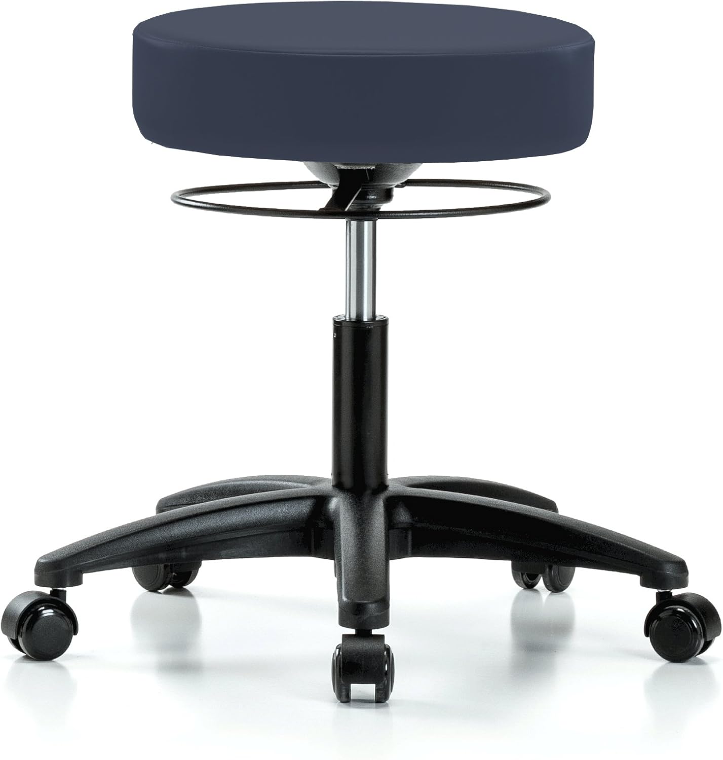 Perch Medical Rolling Stool | Desk Height 18.5-24" | Imperial Blue Vinyl
