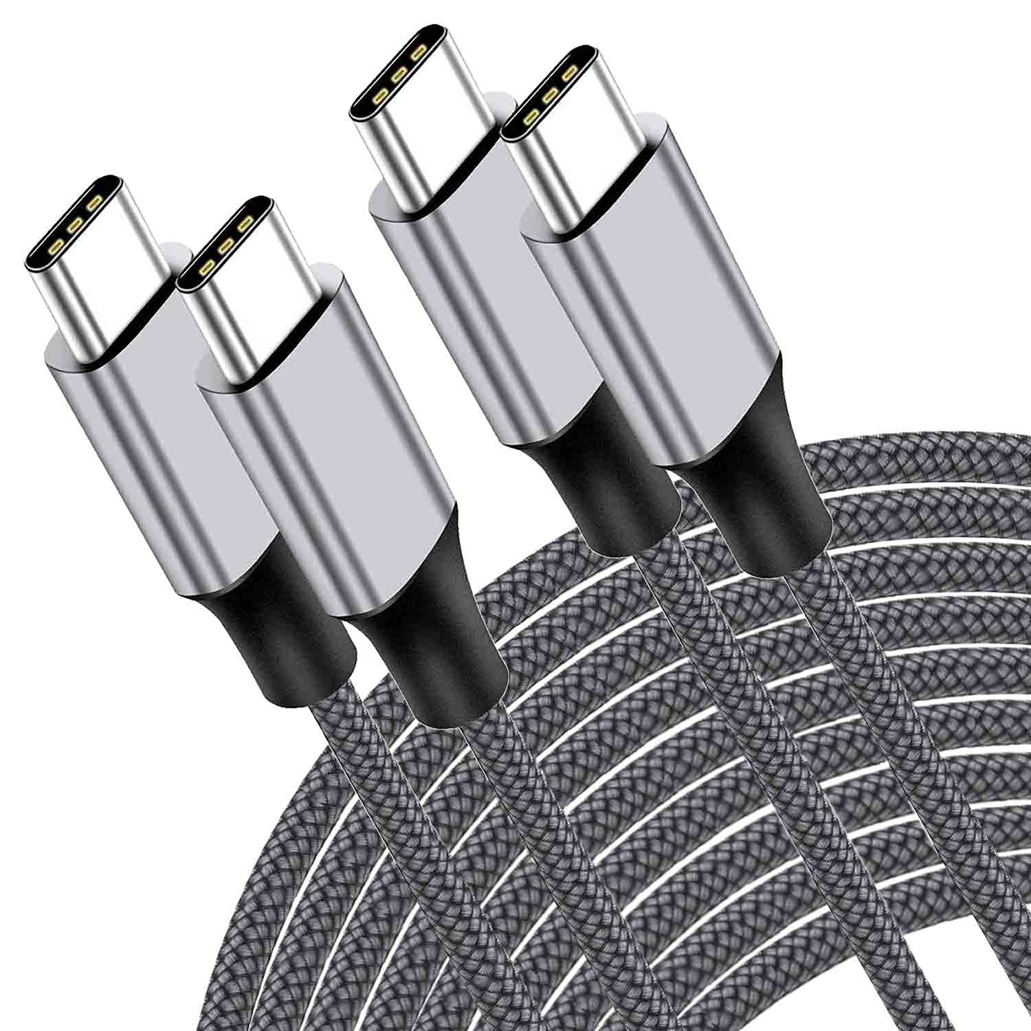 USB C to USB C Cable【10ft 2PACK 60W】Fast Charge, Long Braided, Type C Charger Cord for iPhone 15 Pro/15 Plus/15 Pro Max, iPad Pro/Air, MacBook Air, Samsung Galaxy S23 S22 S21, Note 20, PS5 Controller