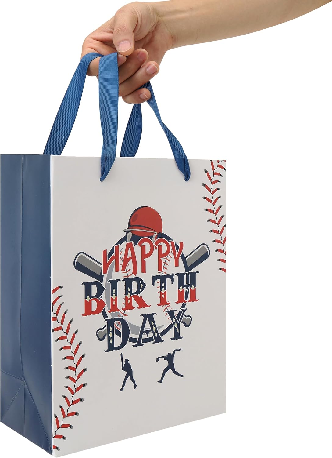 2-Pack 10.6'' Medium Baseball Happy Birthday Gift Bag Set with Greeting Cards and Tissue Papers for Men Boys Kids Teens for Birthday, Baby Shower, Sport Themed Design, 2 Pcs - Image 6