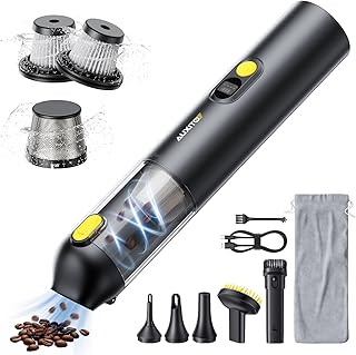 AUXITO Aspirador de Mano - Aspirador Coche Potente 14000pa, 4 En 1 Aspiradora sin Cable con Herramienta para Mascotas, Recargable por USB, Mini Aspirador para Pelo De Mascotas,Hogar, Oficina