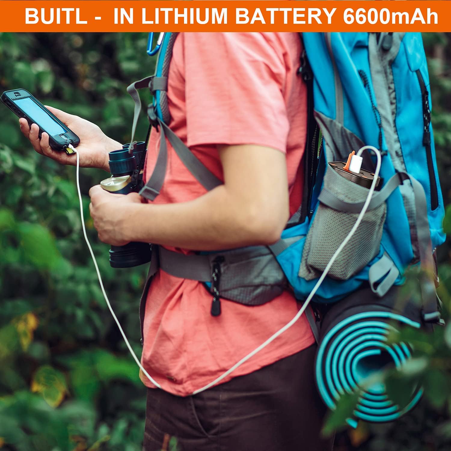 Spotlight Flashlight, Super Bright 9600Lumen Handheld Spotlight, IP4 Waterproof 6600mAh Ultra-Long Standby Searchlight with USB Output as Powerbank for Camping Outdoor Hunting Emergency (Black) : Tools & Home Improvement