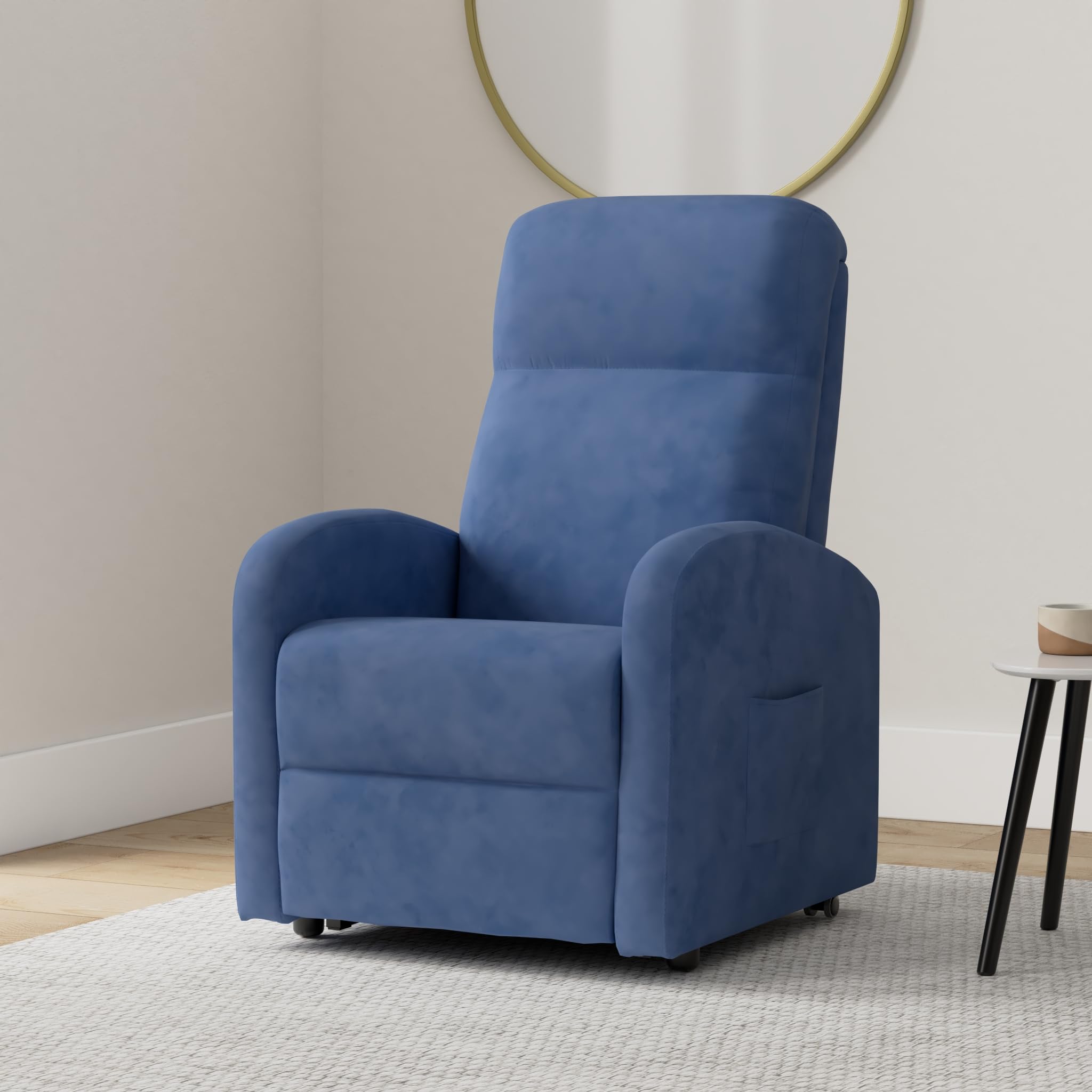 POLTRONE ITALIA Poltrona Relax Elettrica 2 motori, reclinazione indipendente schienale pediera seduta indeformabile microfibra elevabile alzapersona anziani disabili Blu