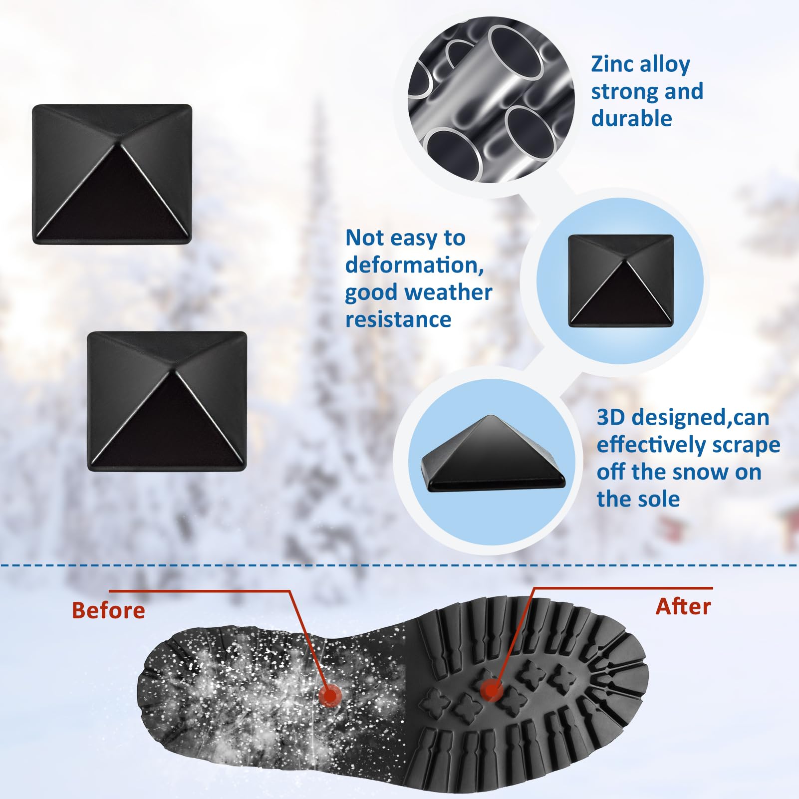 Snowboard Stomp Pad with Grip,Studs Non-slip 18 Pieces