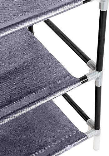 Miniatura 6 de WEI WEI GLOBAL Zapatero de 10 niveles, 36-45 Paris organizador de almacenamiento de zapatos con cubierta a prueba de polvo, armario de estante de