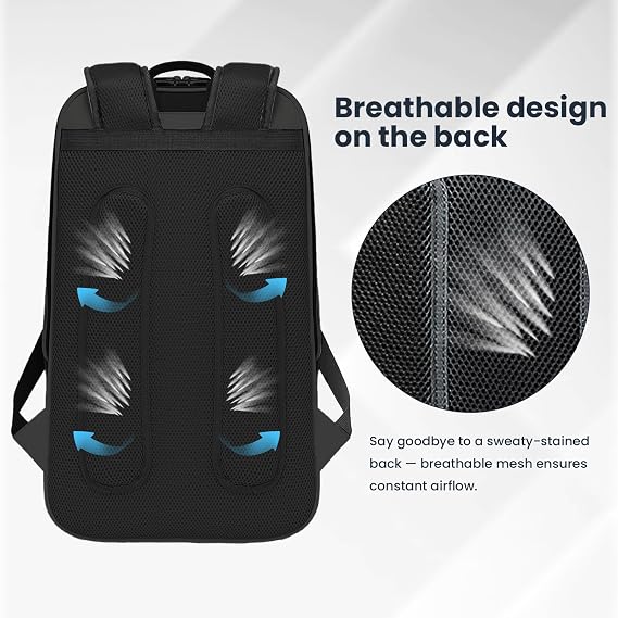 Breathable Ergonomic Women & Men Tennis Bag with Sports Shoe Compartment, Padel Backpack for Travel Tournament Laptop Black
