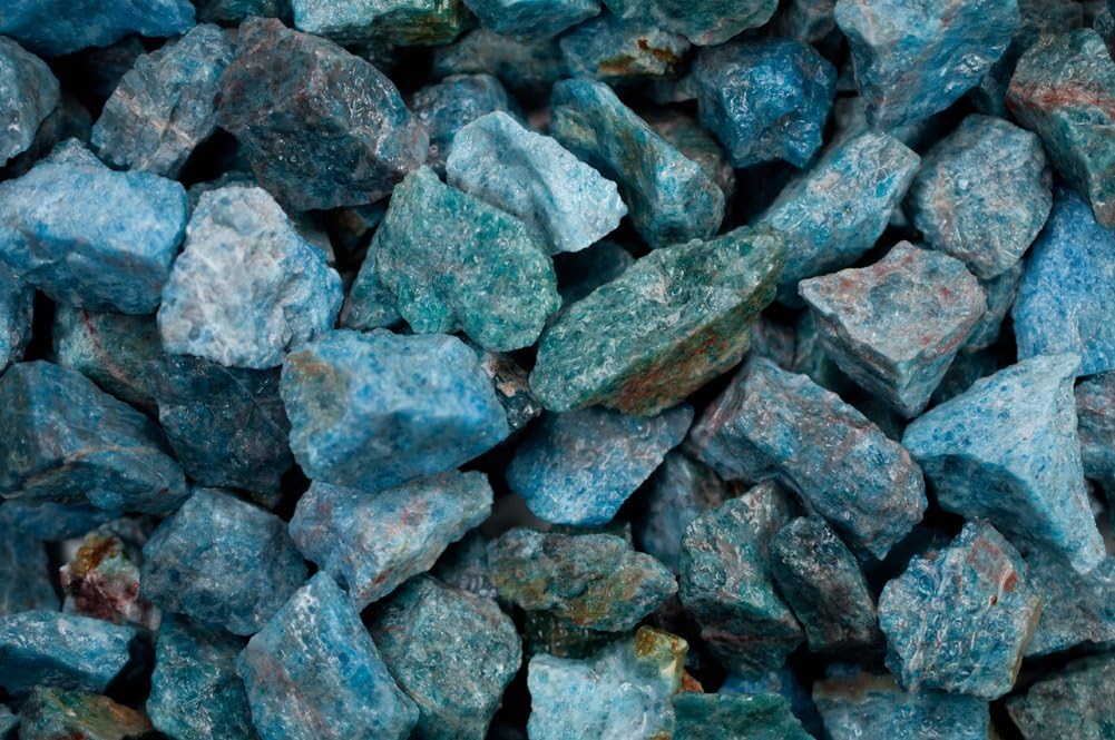 Fantasia Materials: 3 lbs Blue Apatite Rough Stones from Madagascar