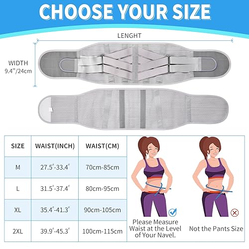 Miniatura 2 de Soporte de espalda para dolor de espalda baja, mujeres y hombres, cinturón de apoyo lumbar para hernia de disco, ciática y alivio del dolor (M)
