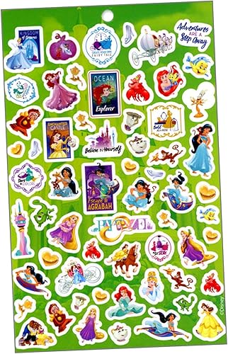 Miniatura 8 de Disney Almohadilla de calcomanías de princesa con más de 200 calcomanías