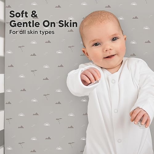 Vista 175 de KeaBabies - Juego de 2 sábanas orgánicas, unisex, suaves, 52 x 28 pulgadas, diseño neutro, de algodón jersey transpirable, con estampados adorables