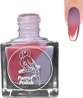 Parrot Polish Red Dragon Thermal Nail Polish, Color Changing Red to Grey Lacquer