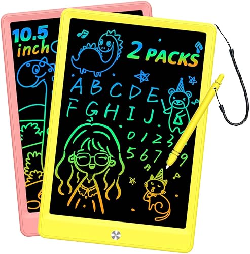 BUKEBU - Tableta de escritura LCD, tablero de garabatos, almohadilla de dibujo colorida, tableta de dibujo electrónica, almohadillas para orejas de