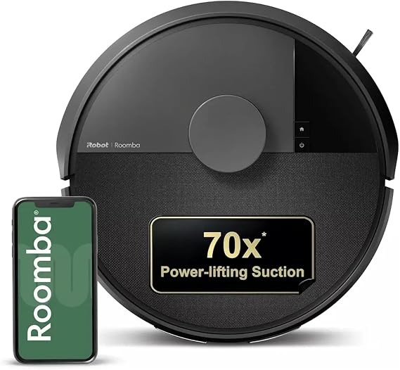 iRobot Roomba 105X Robot Vacuum, Smart LiDAR Mapping, 70X Power‑Lifting Suction, Custom Room Cleaning, App & Voice Control, Auto Recharge, Great for Homes with Pets & Kids
