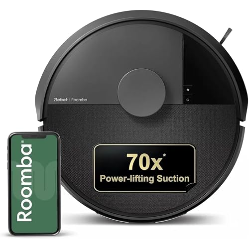 iRobot Roomba 105X Robot Vacuum, Smart LiDAR Mapping, 70X Power‑Lifting Suction, Custom Room Cleaning, App & Voice Control, Auto Recharge, Great for Homes with Pets & Kids