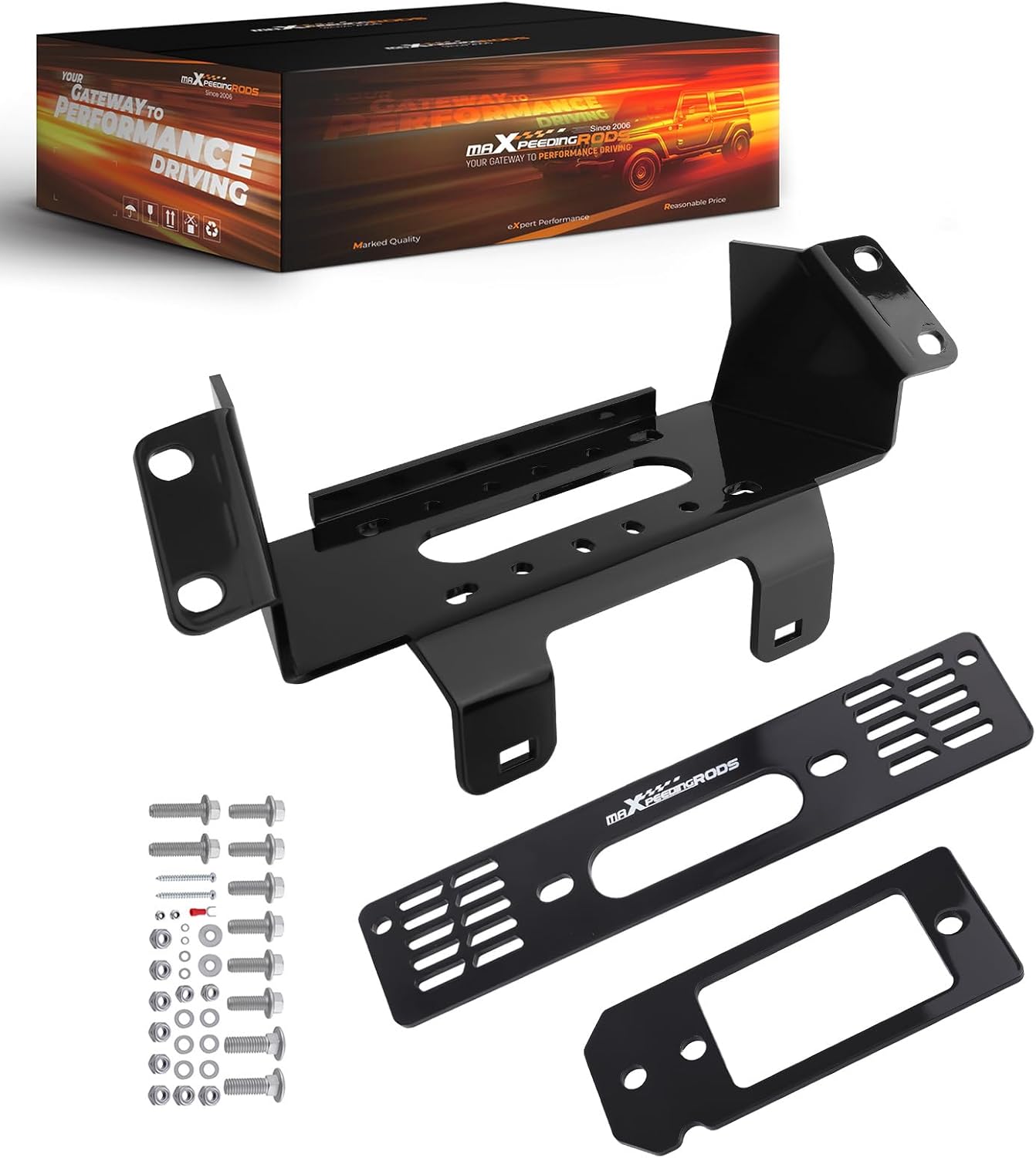 Winch Mount Bracket Plate Kit Compatible with Polaris Ranger 400 500 570 800 900 2010-2022