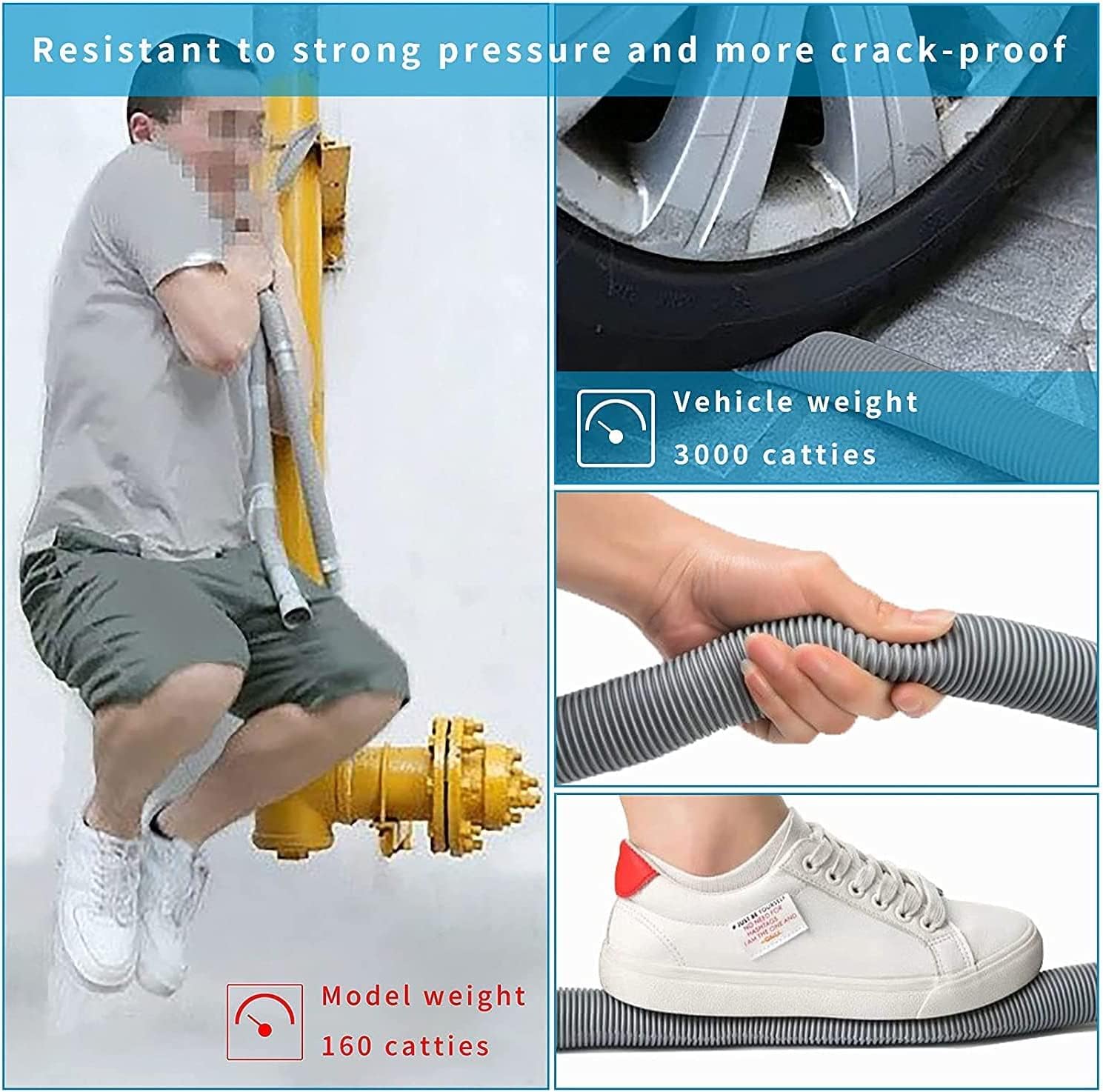 10ft Washing Machine Drain Hose With Clamp, Universal Extension Hose Kit for Washing Machine, Dryer, Heavy-Duty Hoses Fit up to 1-1/2 Inch Drain Outlets, Fit for Whirlpool, LG, GE, Samsung