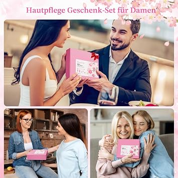 Skin Care Set Cherry Blossom Skincare Set Skin Care for Teenage Girls Gift Set with Cleanser Toner Serum Eye Cream Facial Cream Skin Care Sets & Kits for Girls Women (Cherry Blossom)