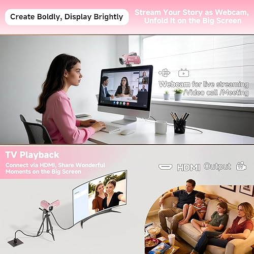 Miniatura 5 de Videocámara, Grabadora de Video Digital 4K 56MP 18X Zoom 3" Pantalla Táctil con Rotación de 270° Visión Nocturna IR, Cámara para Vlogs WiFi