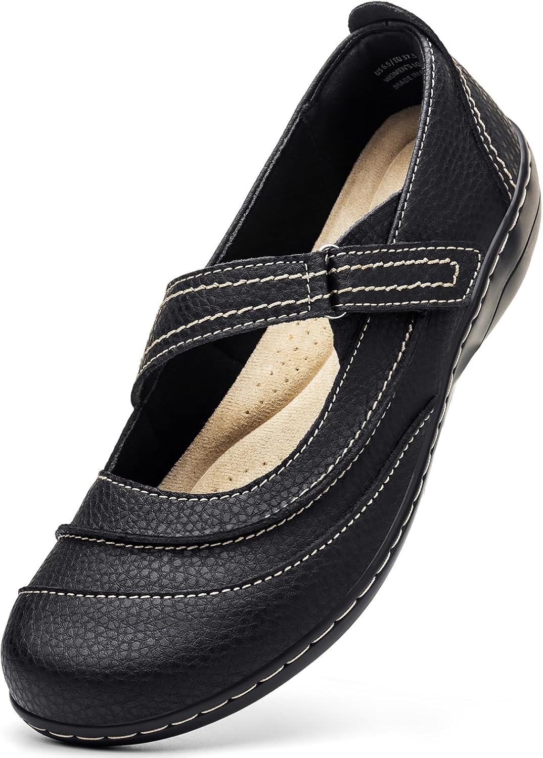 Women's Comfortable & Lightweight Leather Mary Jane Flats Versatile Business Casual Dress Shoes Work Office Cute Stylish Everyday Walking Shoes