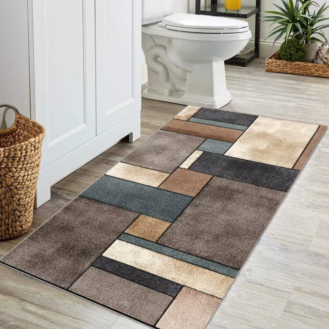 Tapis de Passage Couloir Cuisine Boho Long Vintage Classique 70x140cm Bohème au Metre Antidérapant Lavable Absorbant pour Salon Chambre Personnalisable