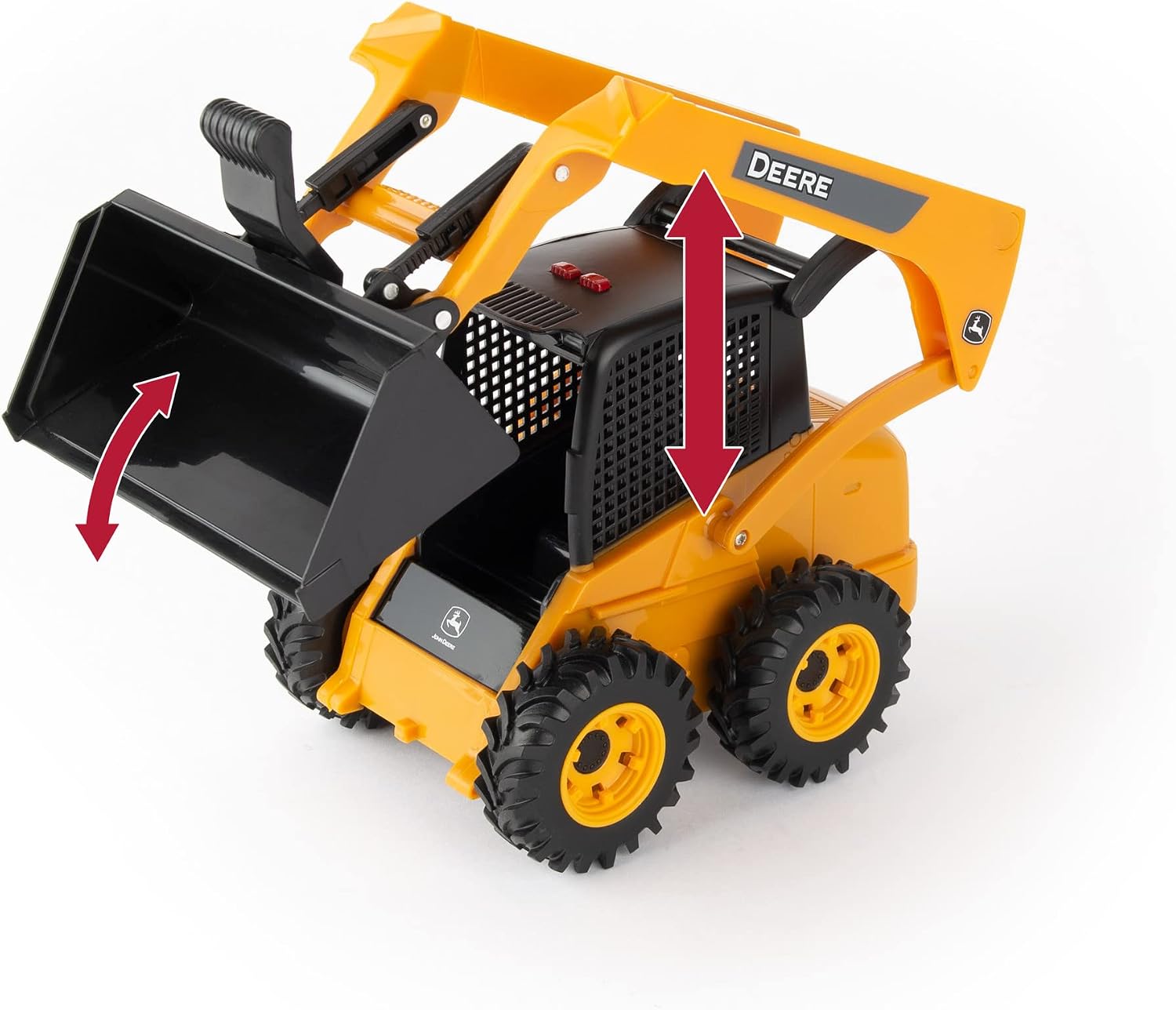 John Deere ERTL Big Farm John Deere Skid Steer Set - 1:16 Scale - Construction Toys Includes Barrels and Cones - Kids Toys Ages 3 Years and Up,Yellow