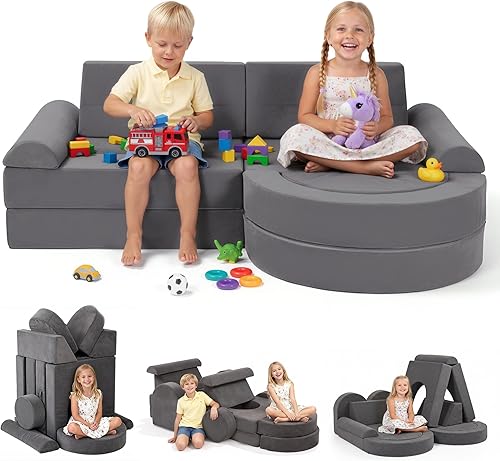 Sofá modular de juego para niños, 16 piezas, sofá de construcción para sala de juegos y dormitorio, sofá modular de juegos para niños y niñas, sofá
