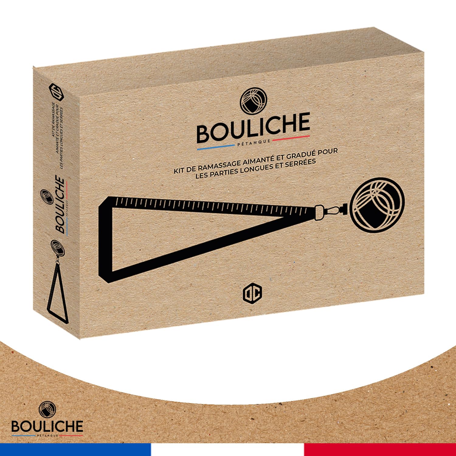 BOULICHE | Kit Ramasse Boules de Pétanque | Aimant Puissant et Mètre Intégré | Chiffon et Sac de Transport Inclus | Léger et Portable | Accessoire Petanque, Cadeau | OriginalCorner®