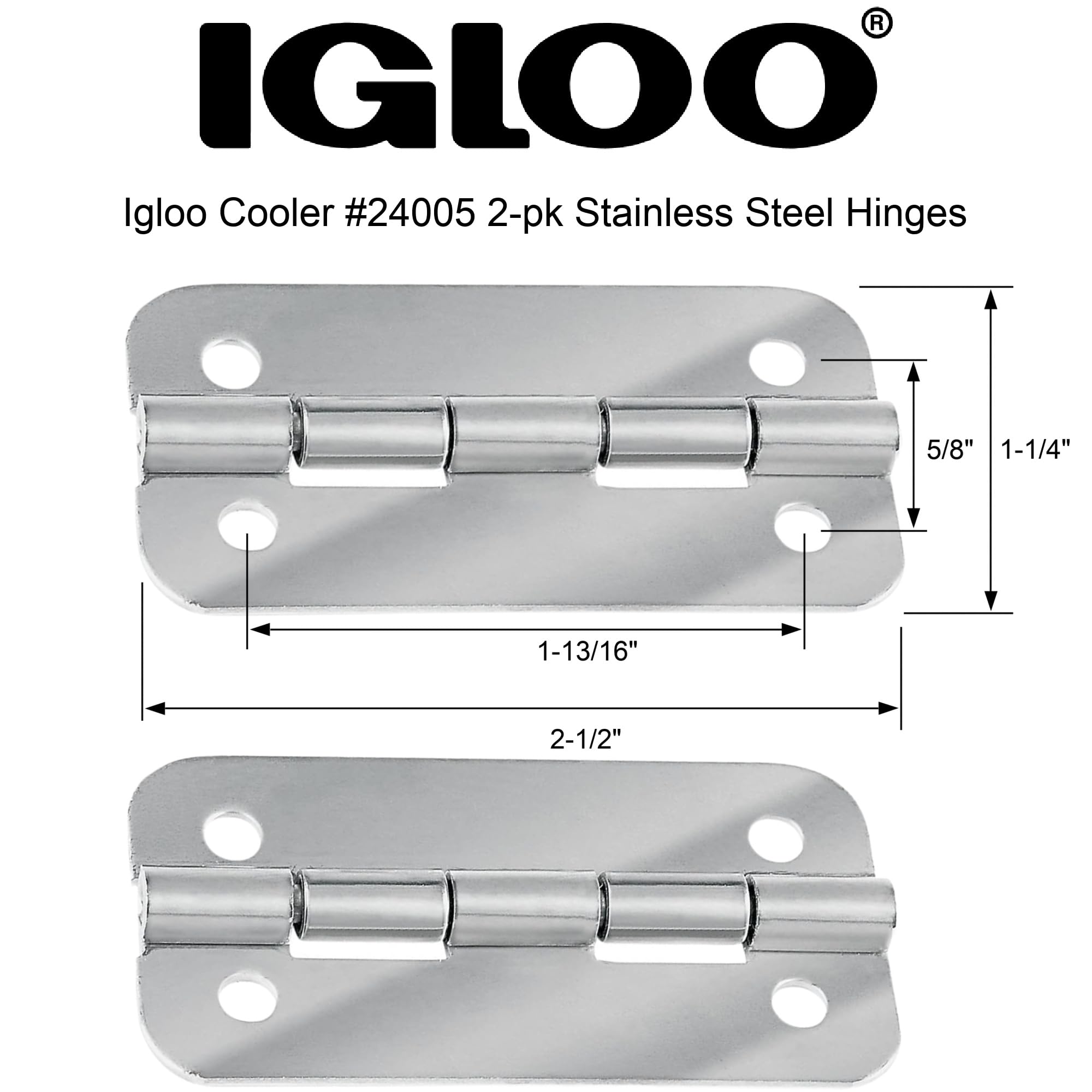 Igloo 00024005 24005 Cooler Stainless Steel Hinges (1-Pair) - Image 2