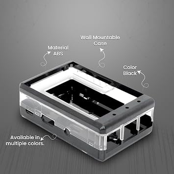 sb components 3.2 TFT LCD Transparent Case for Raspberry Pi 2 and Raspberry Pi 3 (Black)